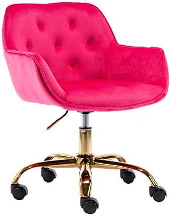 Amazon.com: ZOBIDO Comfy Home Office Task Chair with Wheels, Cute Modern Upholstered Velvet Back ... | Amazon (US)