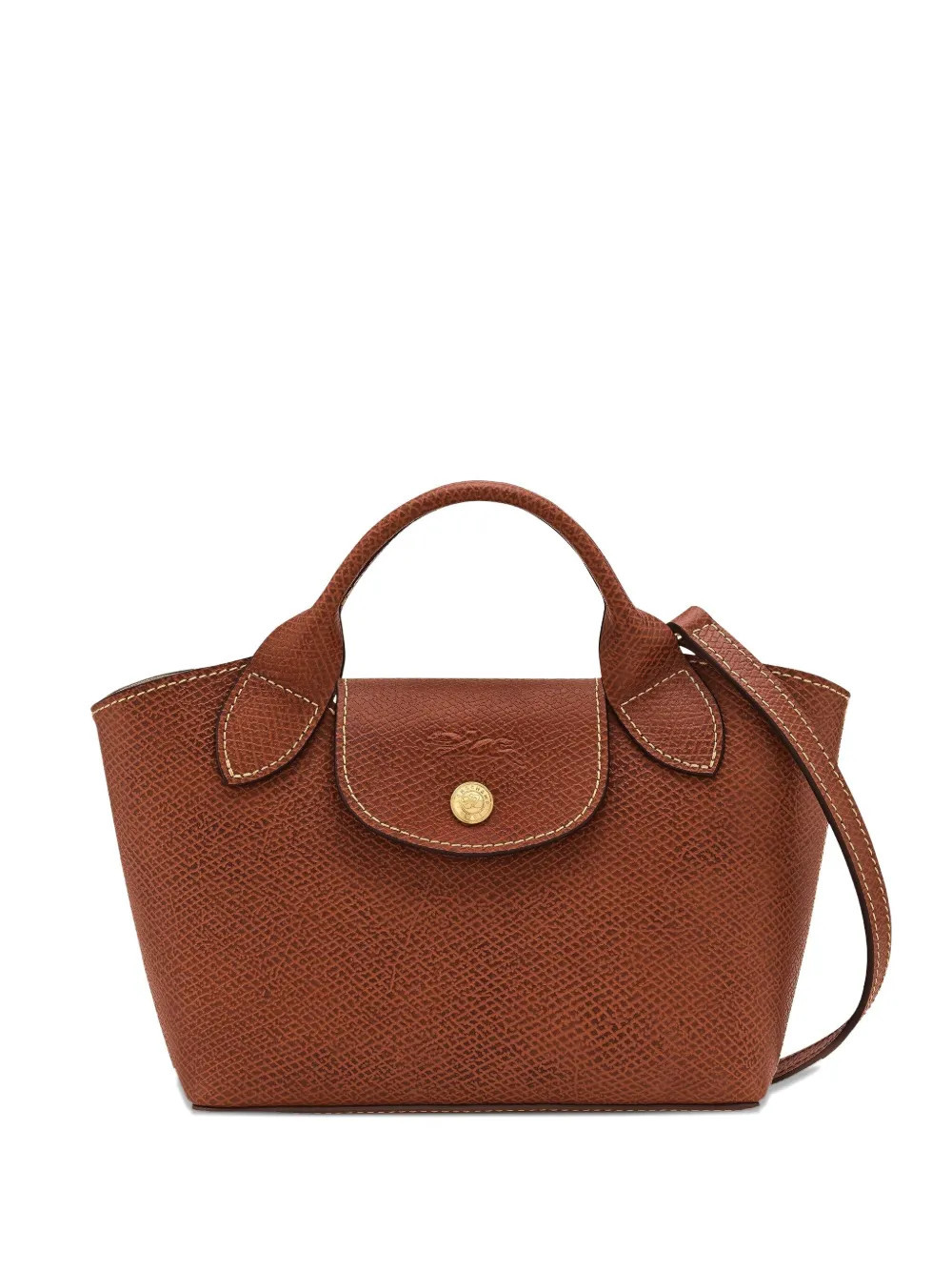 Longchamp Épure textured leather mini bag - Brown | Farfetch Global