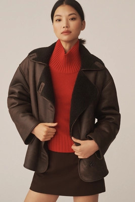 Pilcro Faux-Shearling Cocoon Coat | Anthropologie (US)