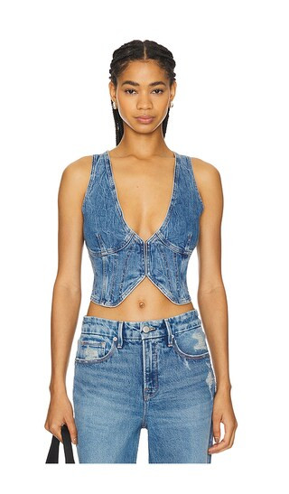 Denim Vest in Indigo599 | Revolve Clothing (Global)