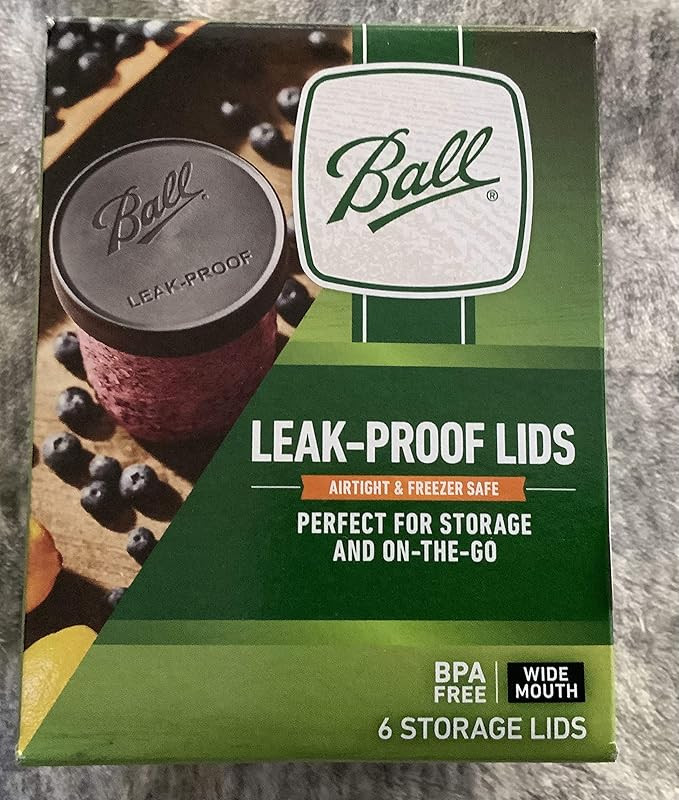 Ball Wide Mouth Storage Lid Leakproof 6 pk, Black, Airtight, Freezer Safe, Dishwasher Safe & BPA ... | Amazon (US)