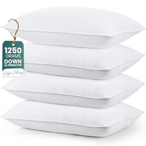 Utopia Bedding Bed Pillows for Sleeping (White), King Size, Set of 4, Hotel Pillow, Cooling Pillows for Side, Back or Stomach Sleepers | Amazon (US)