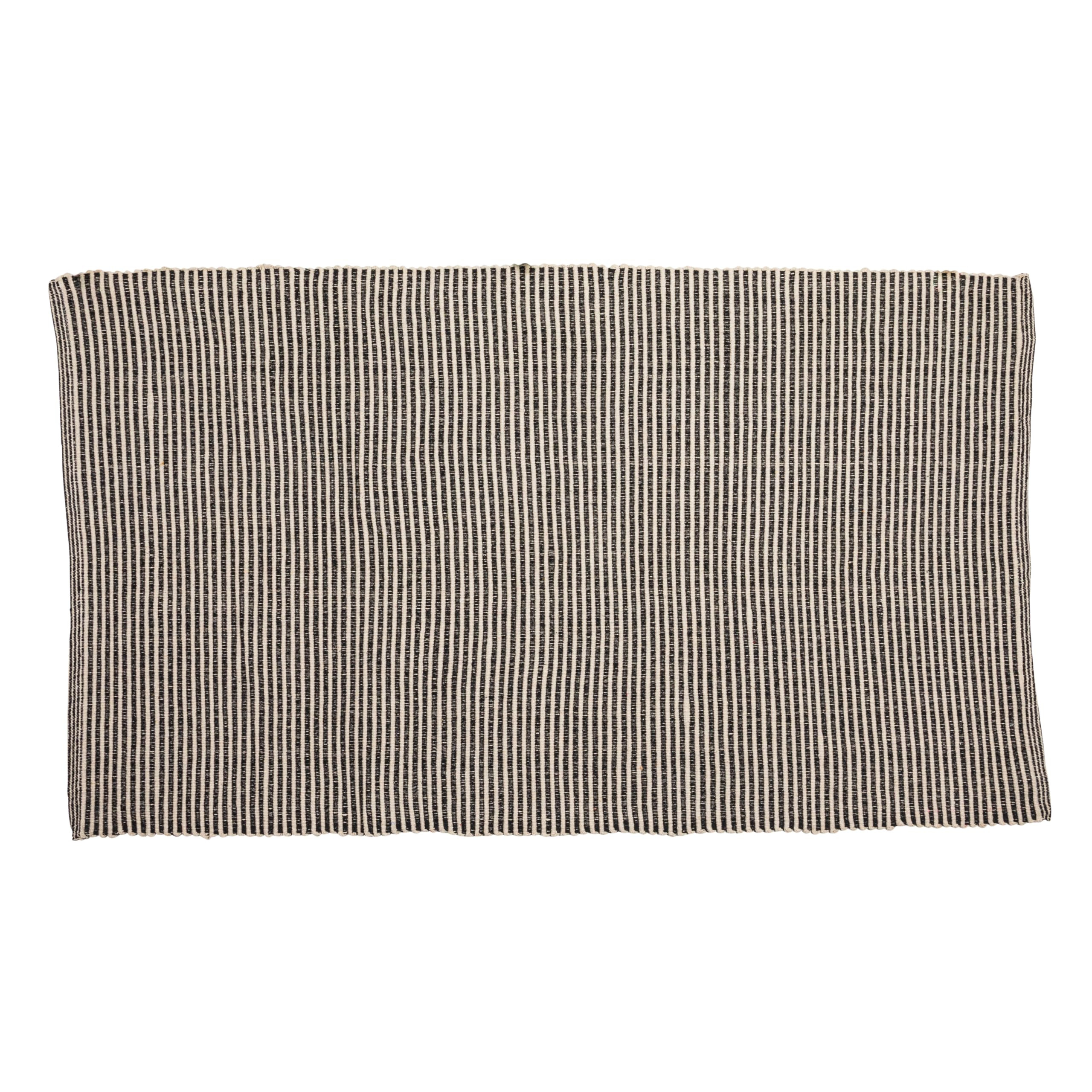 Creative Co-Op 3' x 5' Black & White Cotton Striped Dhurrie Rug | Amazon (US)