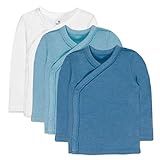 HonestBaby 3-Pack Organic Cotton Long Sleeve Side-Snap Kimono Tops, Blue Ombre, Newborn | Amazon (US)