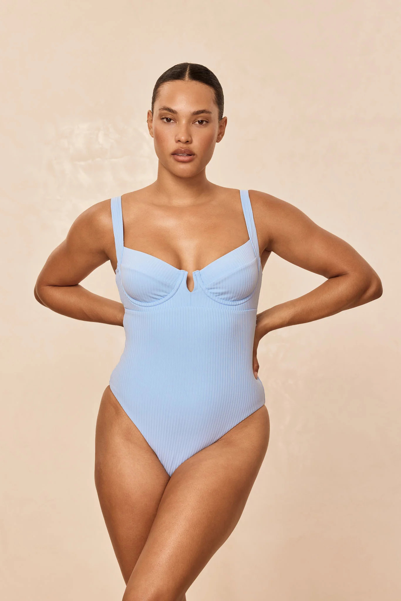 Clovelly One Piece - Sky Rib | Monday Swimwear