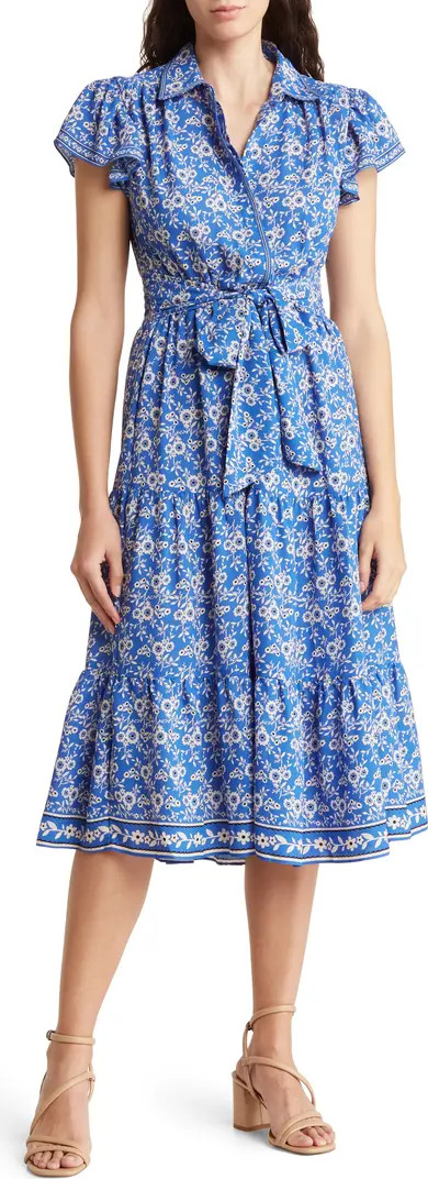 MAX STUDIO Floral Tie Front Shirtdress | Nordstromrack | Nordstrom Rack