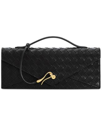 Jw Pei Celeste Woven Textured Envelope Small Top Handle Clutch Handbag - Black | Macy's