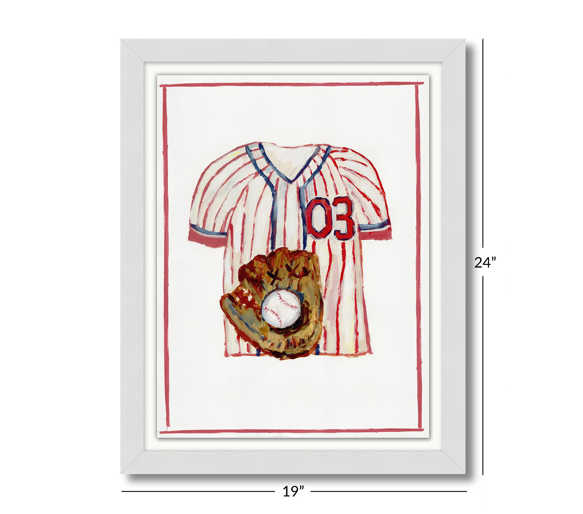Jordan Connelly Baseball Jersey Framed Wall Art (24 " x 19") | Pottery Barn Kids
