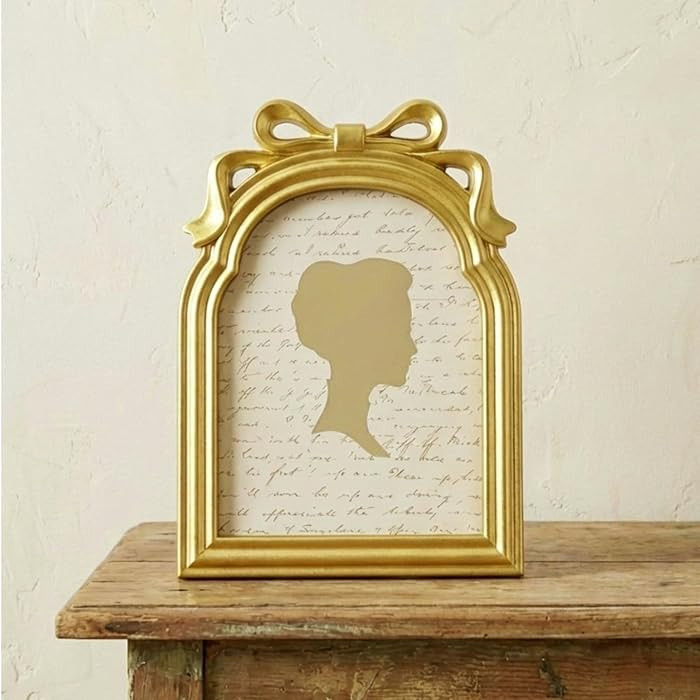 8x10 Inch Gold Bow Picture Frame Vintage Arch Edge Wooden Real Glass Photo Frame for Desktop Disp... | Amazon (US)