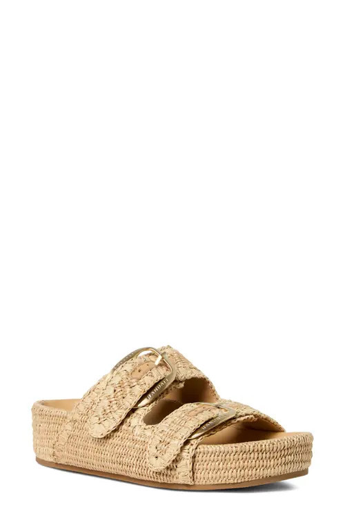 Loeffler Randall Nico Platform Wedge Slide Sandal in Natural/Natural at Nordstrom, Size 7 | Nordstrom
