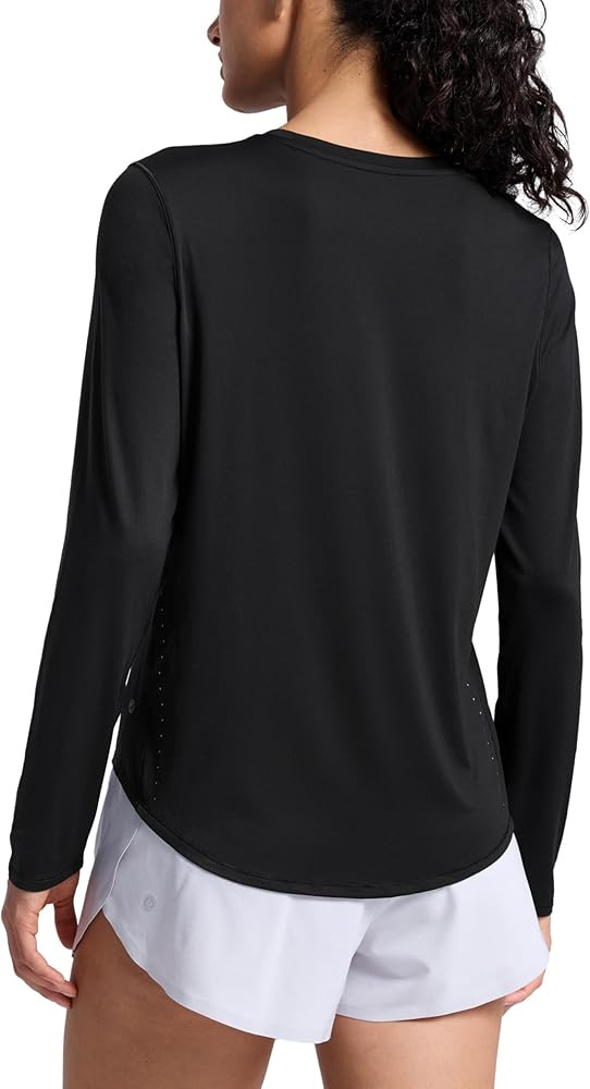 CRZ YOGA Lightweight Workout Long Sleeve Shirts for Women - Gym Running Fall Athletic Training T-... | Amazon (US)