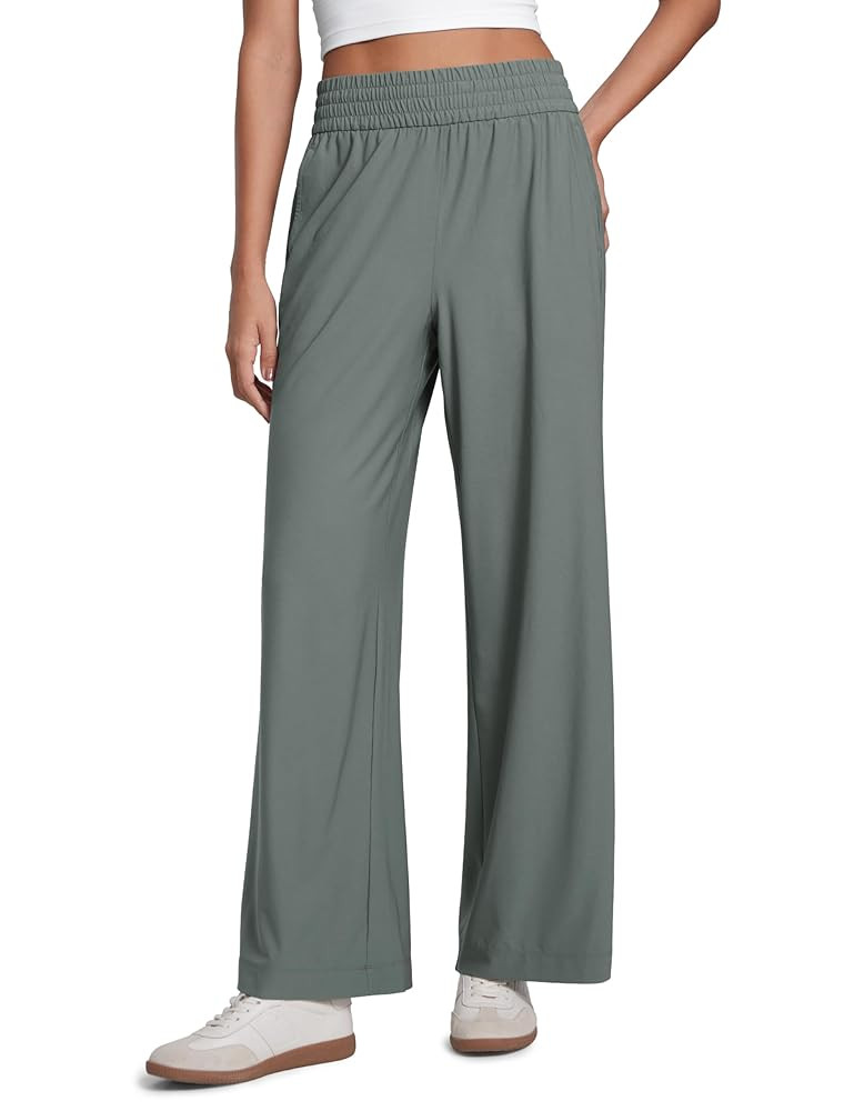 CRZ YOGA Lightweight Drapey Wide Leg Pants for Women 30" High Waisted Casual Lounge Travel Work L... | Amazon (US)