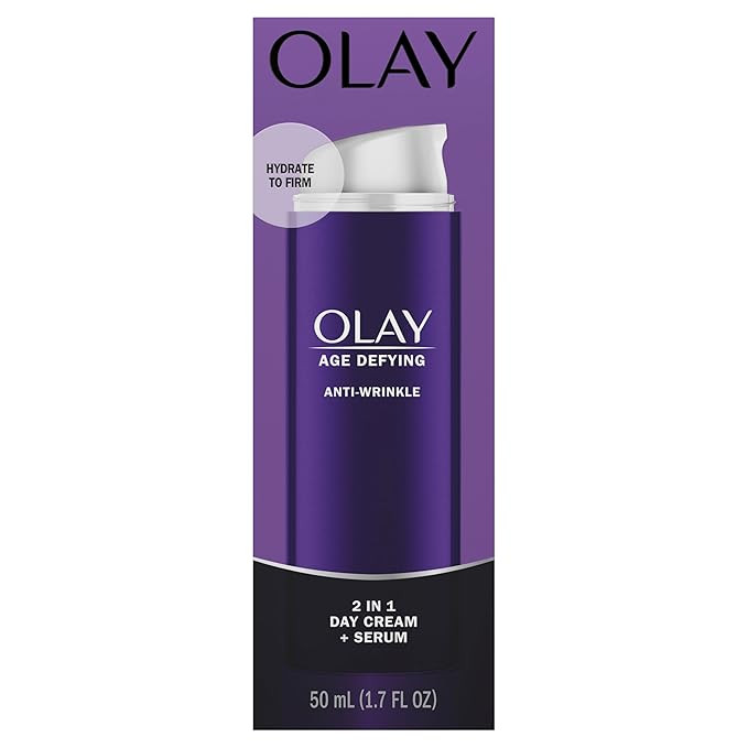 Olay Face Serum, Age Defying Anti-Wrinkle 2-in-1 Day Cream - Anti-Aging, Anti-Wrinkle, Smooths Fi... | Amazon (US)