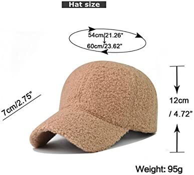 Avilego Winter Baseball Cap for Women Lamb Wool Solid Color Warm Baseball Cap for Outdoor Travel | Amazon (US)