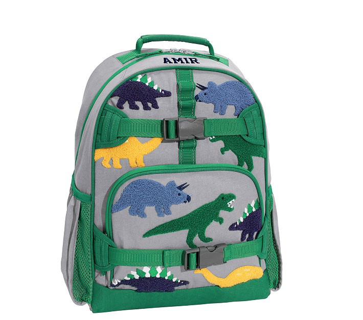 Mackenzie Gray Dinos Chenille Backpacks | Pottery Barn Kids