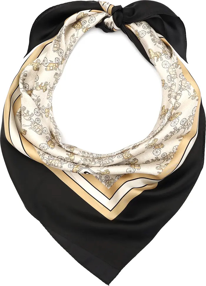 Horse & Carriage Print Silk Square Scarf | Nordstrom