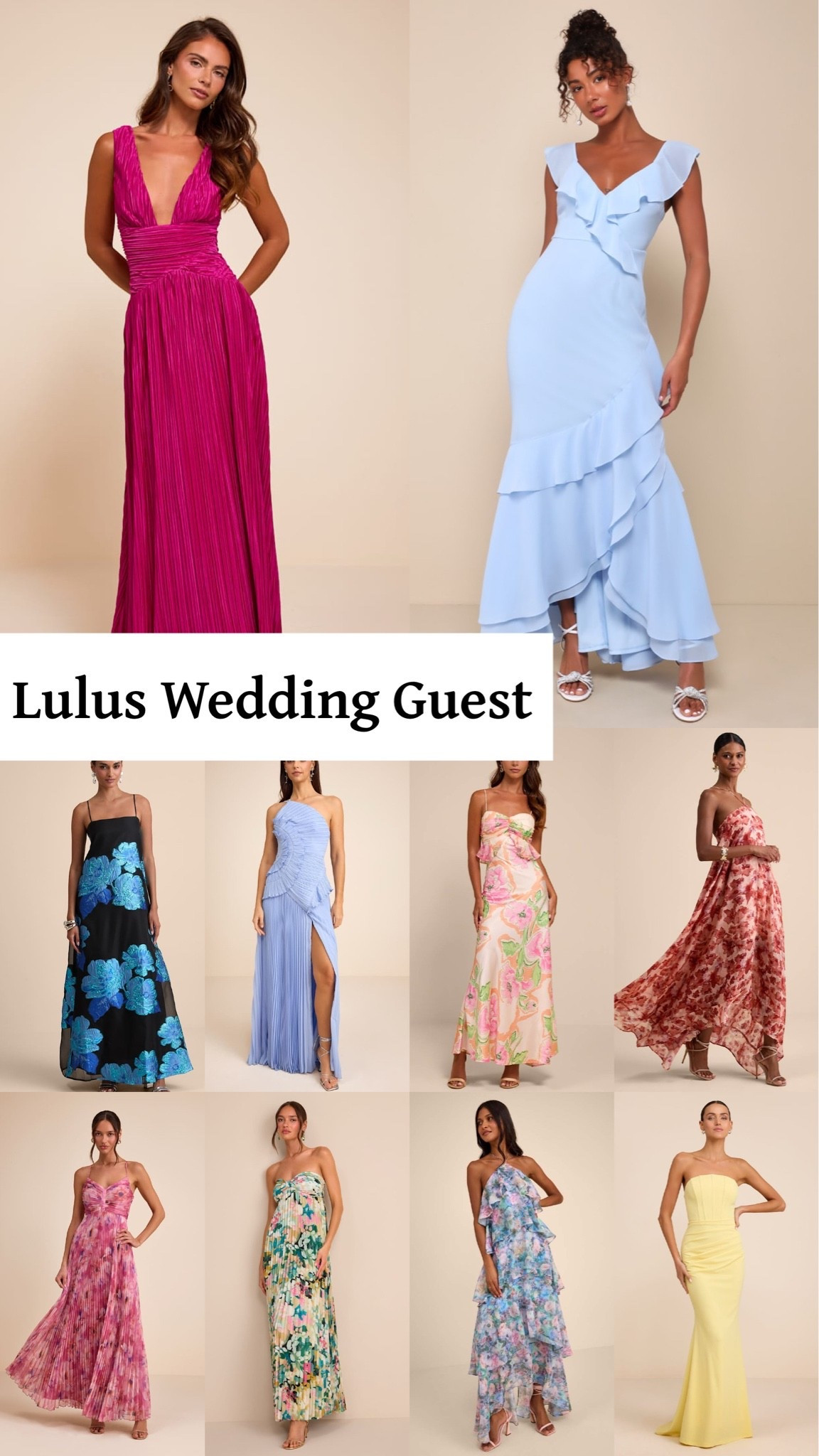 Lulus full length summer wedding guest dresses. 

Long wedding guest dresses, formal wedding guest dresses, affordable wedding guest dresses, summer dresses.

#LTKWedding #LTKSeasonal