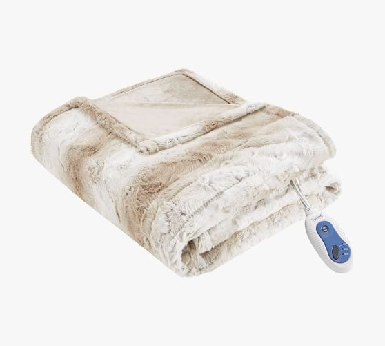 Beautyrest® Heated Oversized Faux Fur Throw Blanket | Pottery Barn (US)