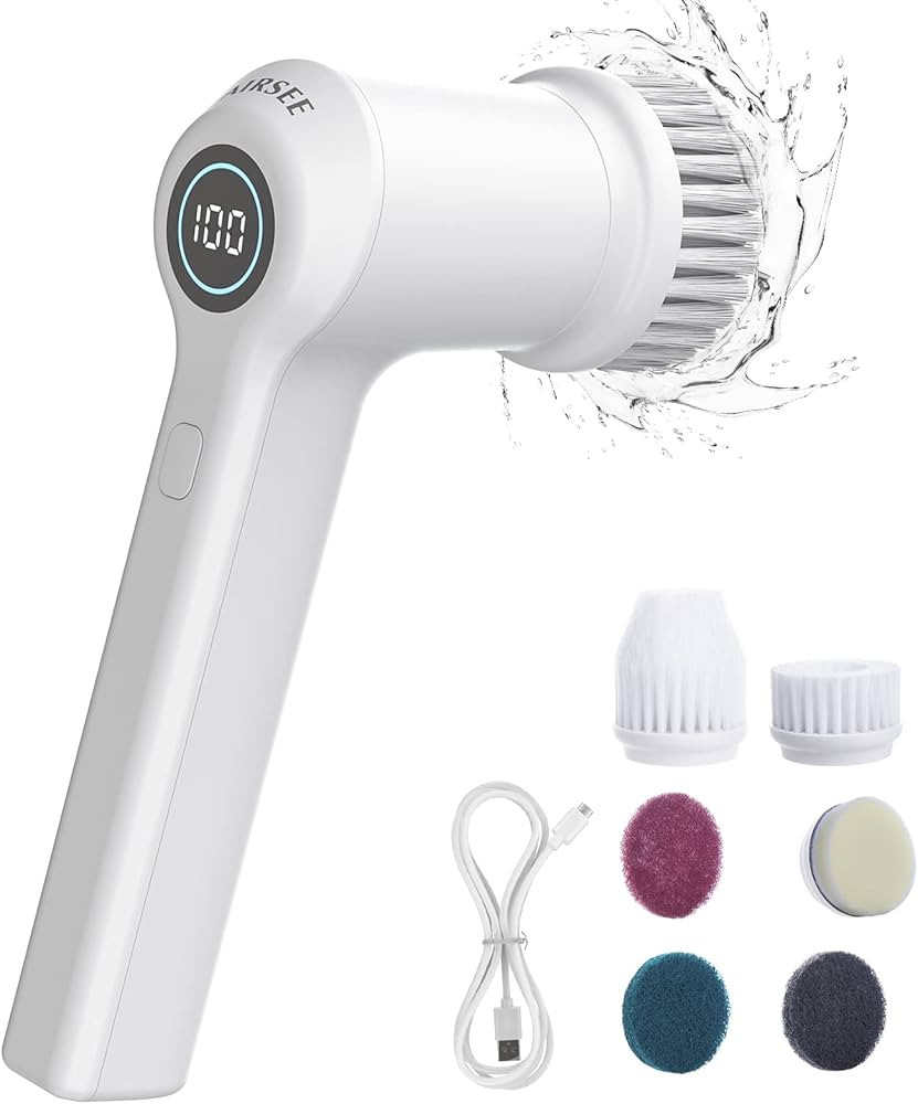 AIRSEE Electric Spin Scrubber for Bathroom Bathtub, Cordless Power Spinning Scrub Brush, Handheld... | Amazon (US)