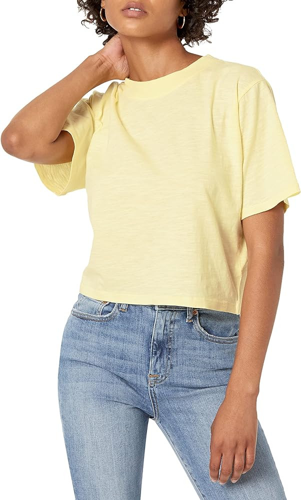 The Drop Women's Sydney Short-Sleeve Cropped Crew Neck T-Shirt | Amazon (US)
