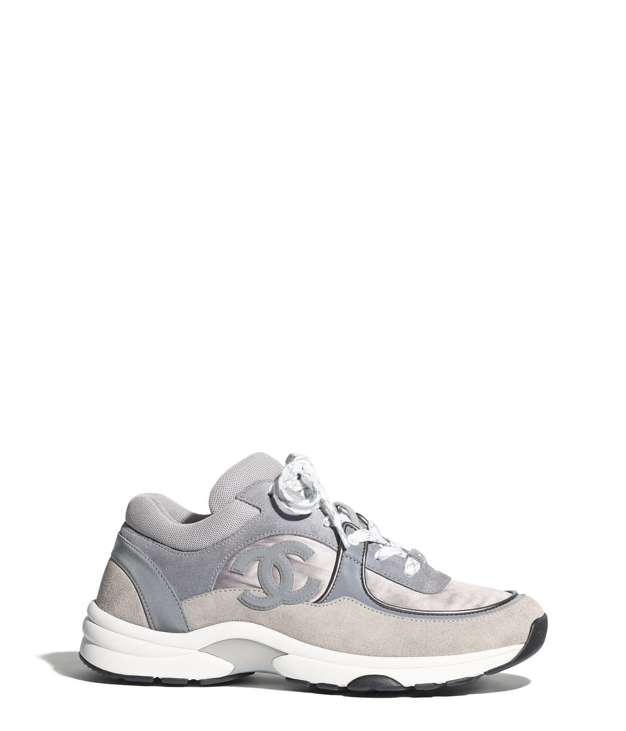Fabric & Suede Calfskin Dark Gray & Gray Sneakers | CHANEL | Chanel, Inc. (US)