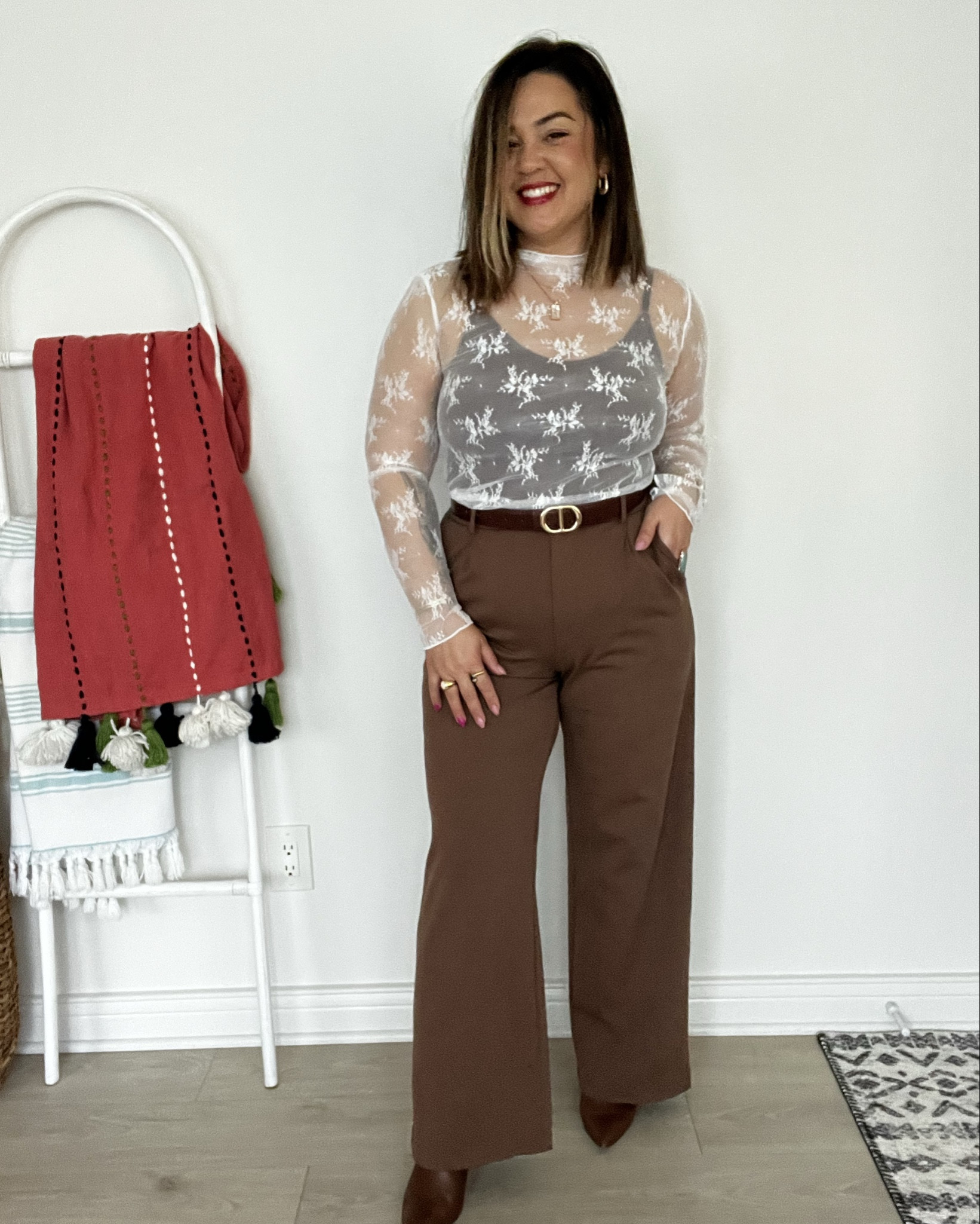 I’m obsessed with these work trousers! Literally feel like you’re in leggings but you stay looking polished all day 

Pants: Halara Sz M
Top: Weekend Rebel Threads Sz L
Bodysuit: Revenge Body Sz M/L
Boots: Nine West

#LTKMidsize #LTKFindsUnder50 #LTKOver40