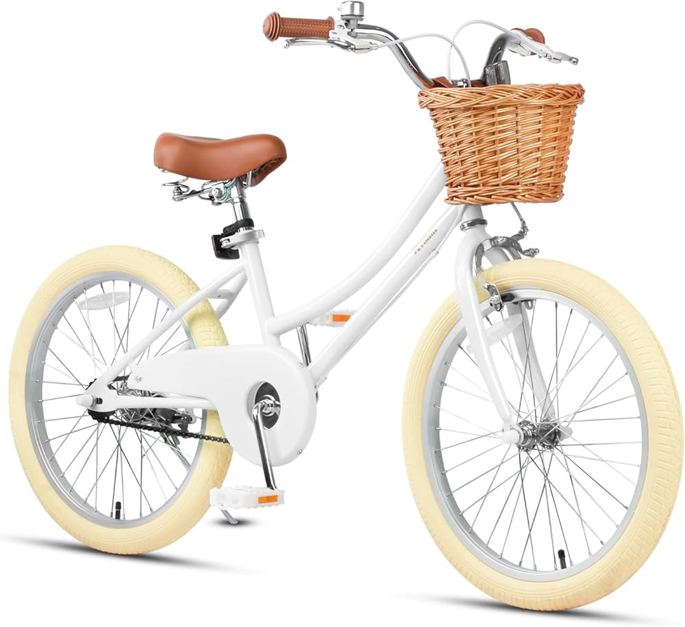 Petimini Girls Bike with Basket for 2-12 Years Old Kids, 12 14 16 18 20 Inch Bicycle with Bell Tr... | Amazon (US)