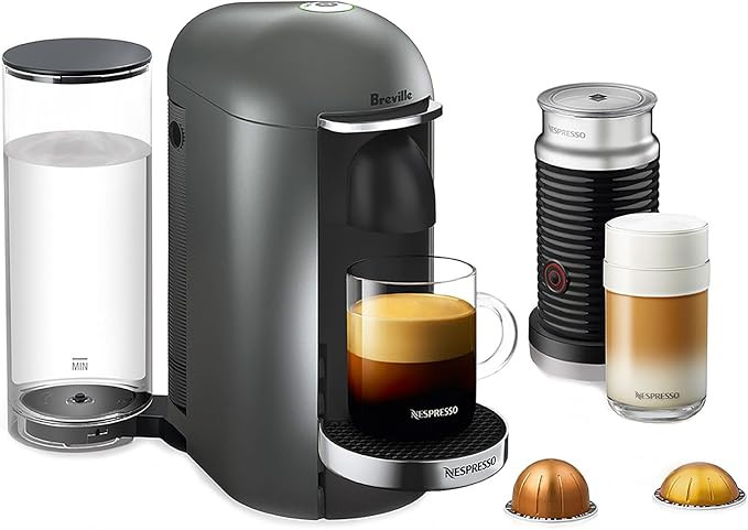 Nespresso Vertuo Plus Deluxe Coffee and Espresso Maker by Breville, Titan with Aeroccino Milk Fro... | Amazon (US)
