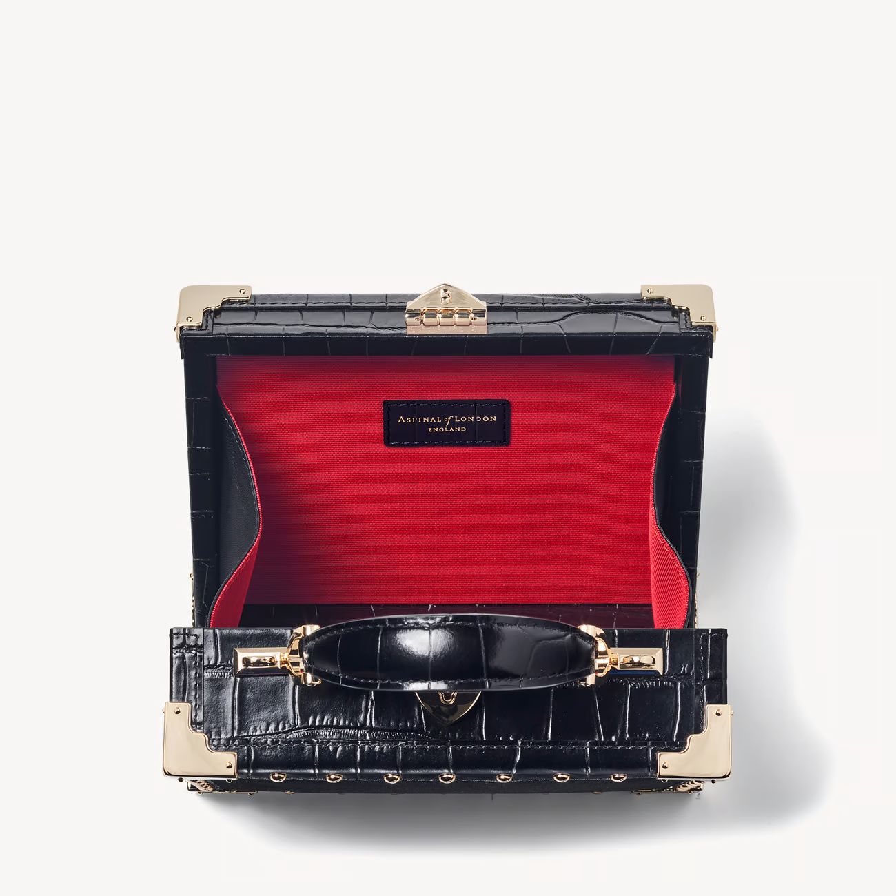 The Trunk
        Signature Lion's Head & Black Velvet with Studs | Aspinal of London