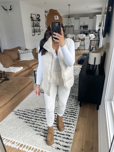 Bodysuit — xs/s
Vest — small
Joggers — xs

Black Friday deals | Black Friday sales | cyber week sales | cyber week deals | amazon fashion | amazon fashion finds | amazon must haves | casual errands outfit | comfy cozy outfit | neutral fall outfit inspo | comfy cozy outfit | platform Ugg boots outfit | oversized puffer vest outfit | casual outfits 



#LTKfindsunder50 #LTKsalealert #LTKCyberWeek