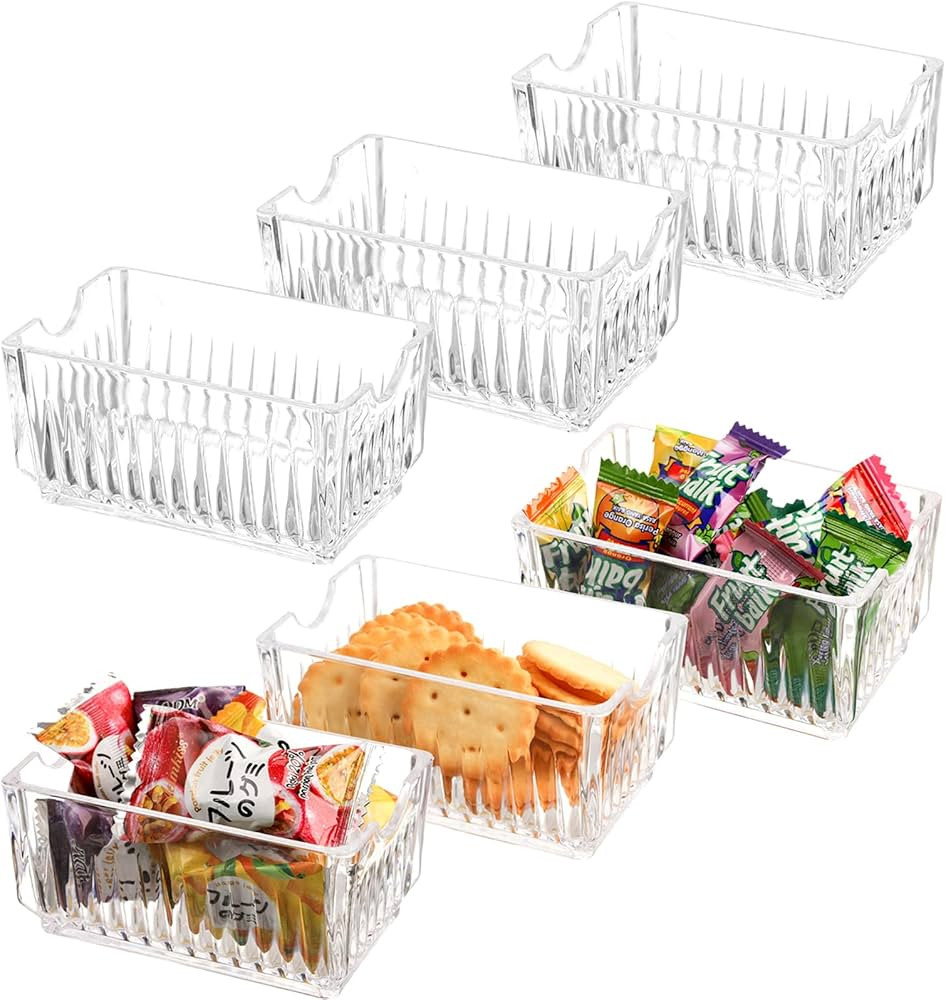 DEAYOU 6-Pack Sugar Packet Holder, Acrylic Sugar Bag Holder for Coffee Bar, Cabinet, Sweetener | Amazon (US)