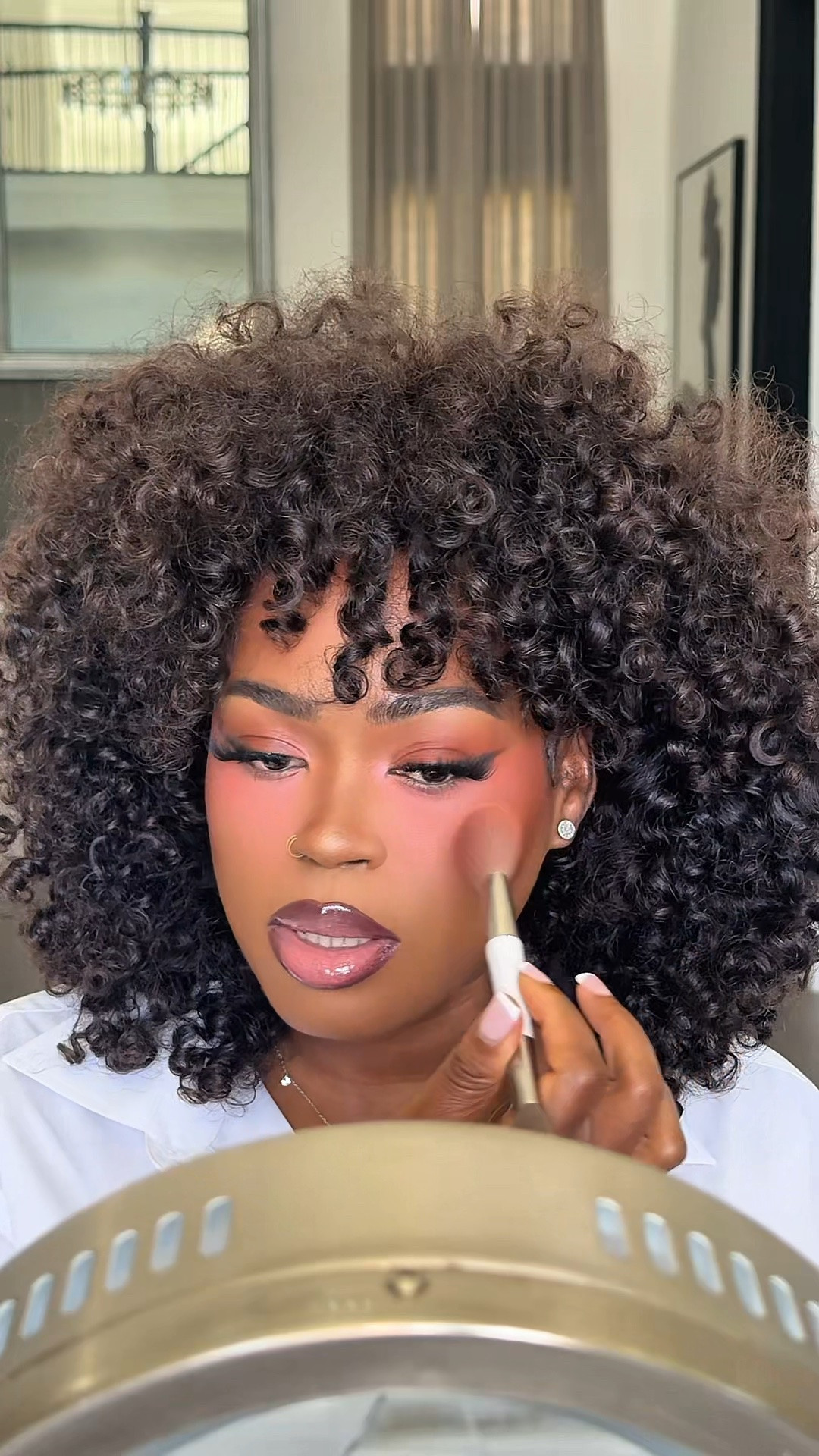@juviasplace  cream blush (wild rose), blushed palette (volume 4)
@Natasha Denona  hy-glam concealer (NY11)
@toofaced blush (tequila sunset)
@maybelline fit me matte poreless powder (230)