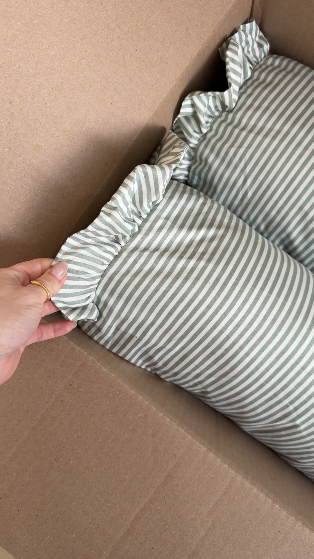 Stripe ruffle bolster accent pillow under $10 at Walmart! SOOOO CUTE-going to use this in our kids’ shared bedroom 

Has a zipper in case you prefer to swap out the insert 

#LTKHome