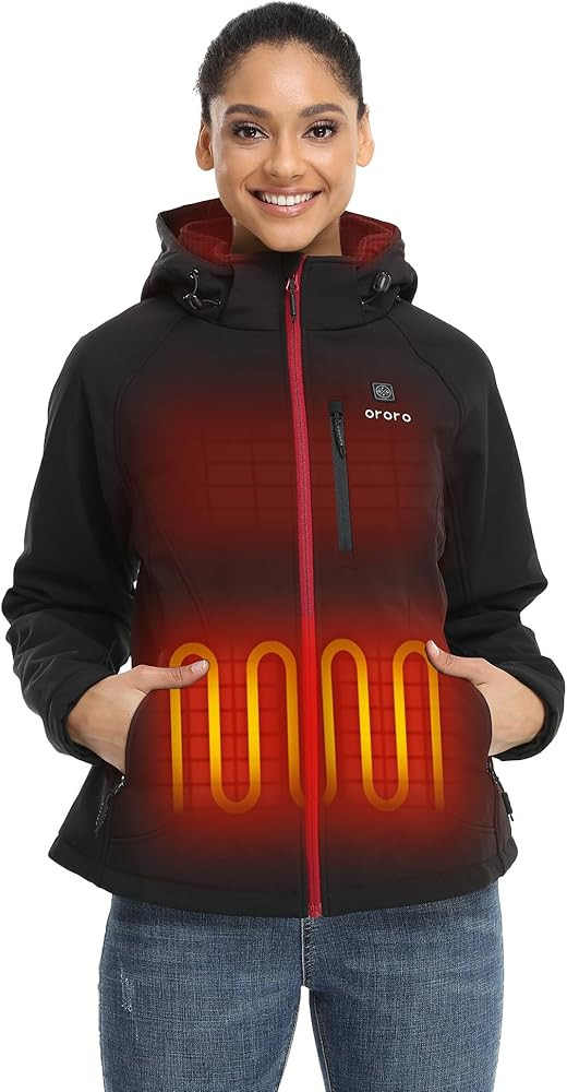 ORORO Women's Heated Jacket with Heated Collar, 4 Heat Zones Heated Coat with Battery and Detacha... | Amazon (US)