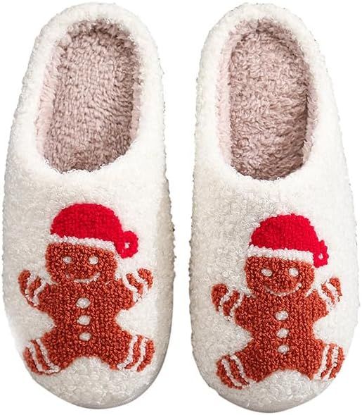 Menore Christmas Reindeer Slippers for Womens Mens Plush Warm Santa Claus Slippers Fuzzy House Sl... | Amazon (US)
