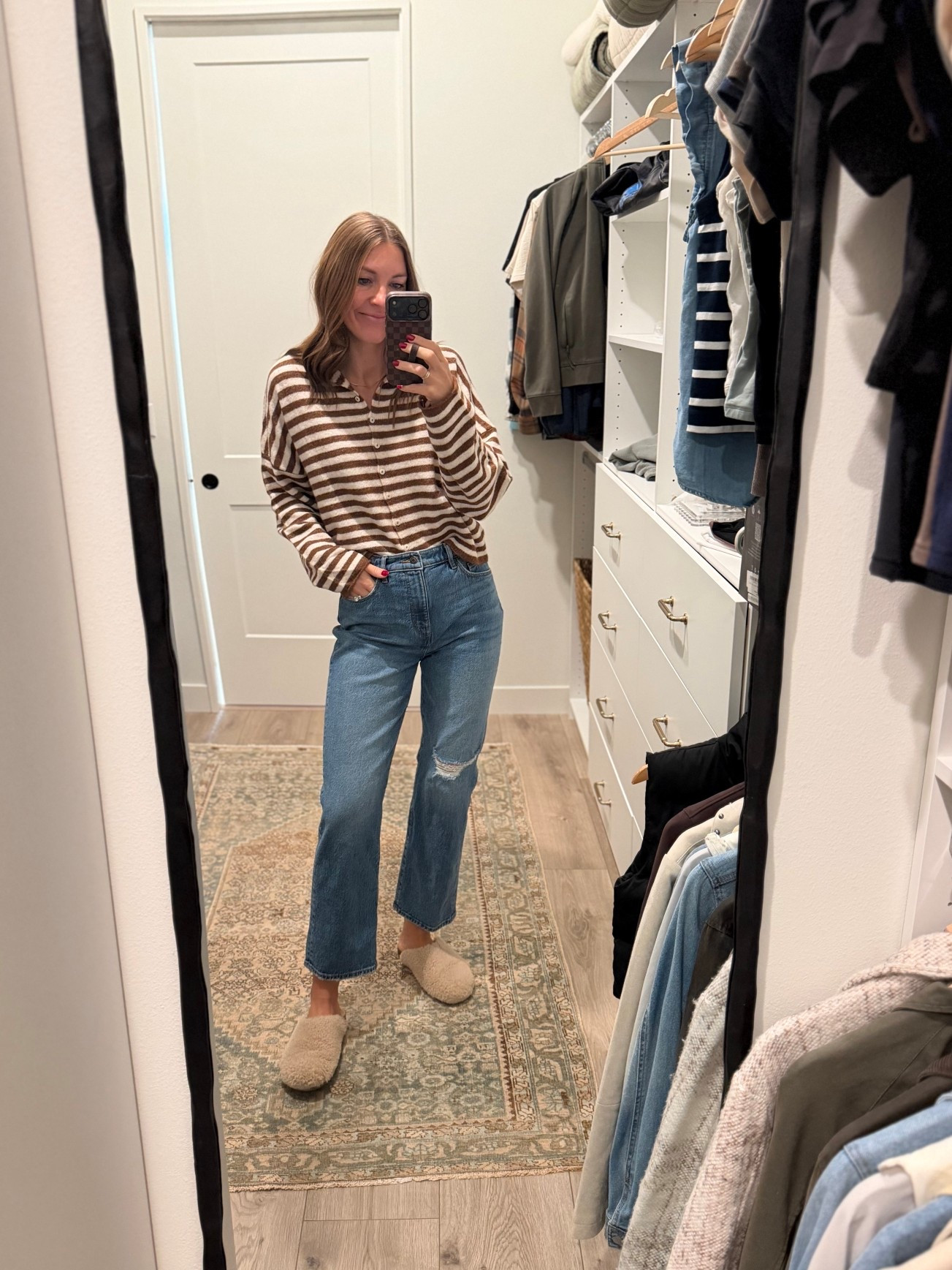 Can’t believe this brown striped sweater is still in stock! I’m wearing a small  

#LTKSeasonal #LTKStyleTip #LTKFindsUnder100