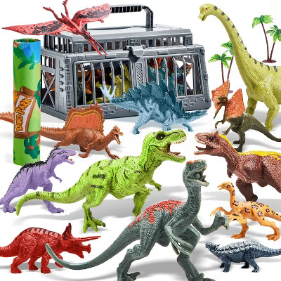 19 PCS Realistic Dinosaur Figures & Trees for Toddlers, Dinosaur Toys with Activity Play Mat & Ca... | Target