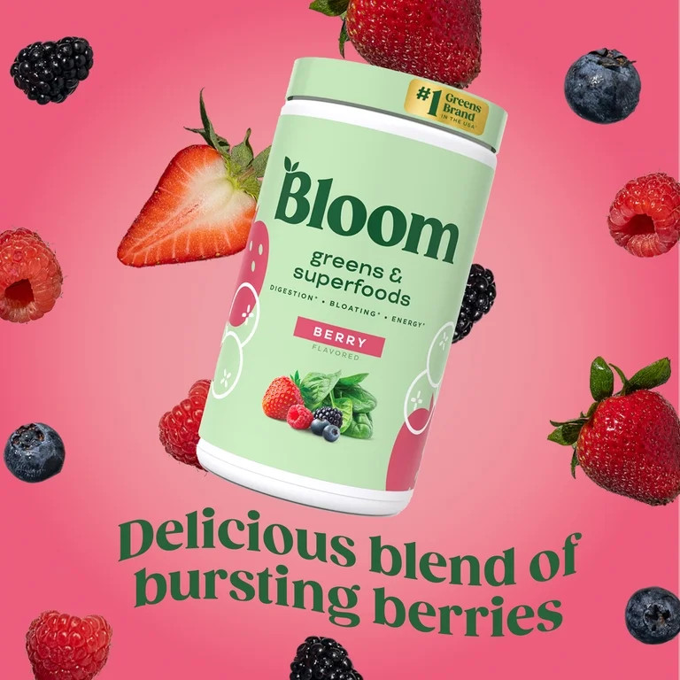 Bloom Nutrition Greens & Superfoods Powder, Mixed Berry, 25 Servings | Walmart (US)
