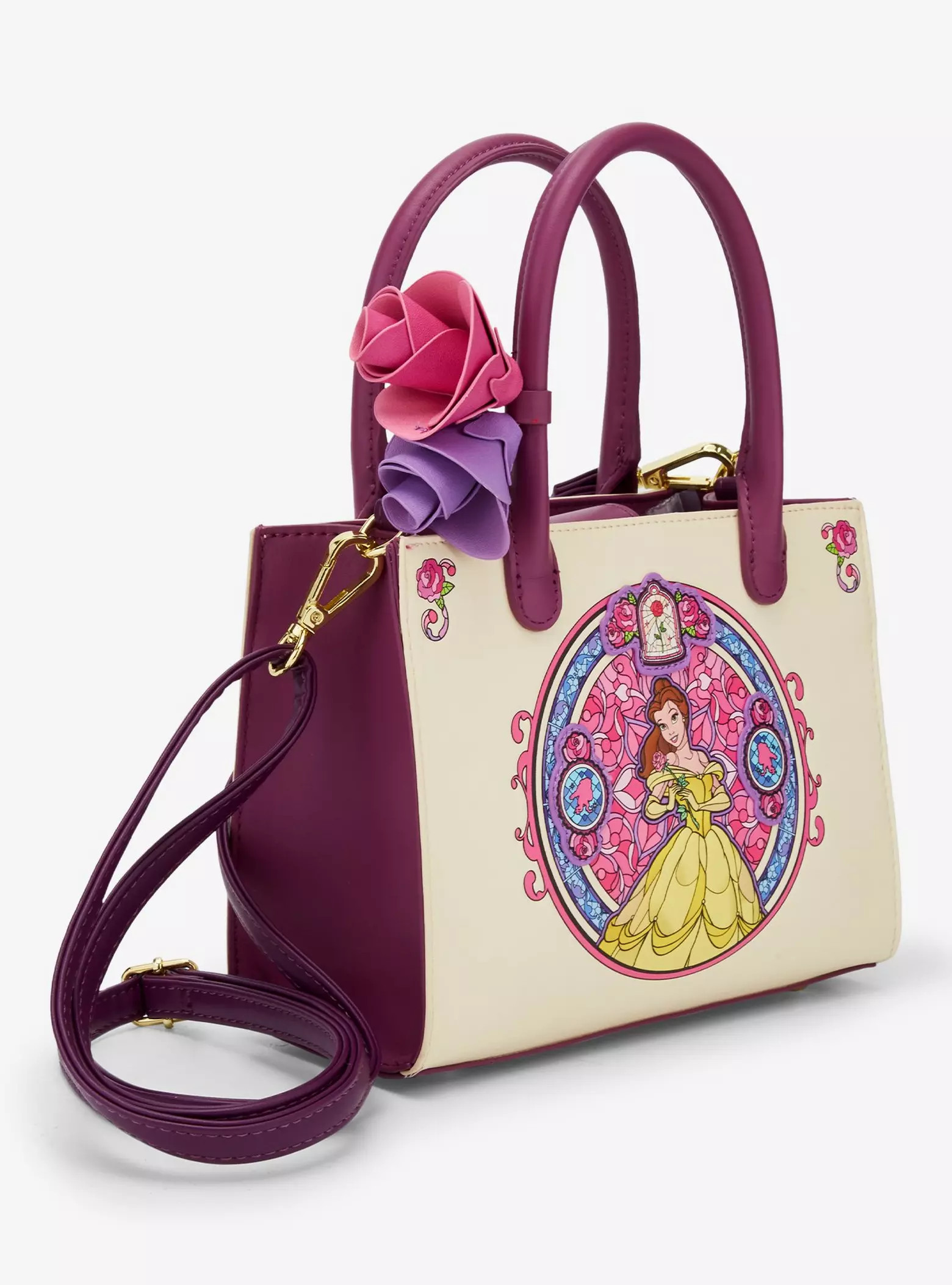 Loungefly Disney Beauty and the Beast Belle Stained Glass Portrait Crossbody Bag - BoxLunch Exclu... | BoxLunch