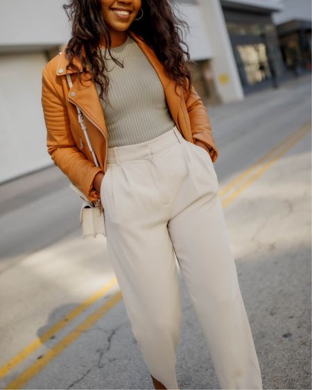 One of my favorite fall outfits:
Abercrombie knit bodysuit
H&M Trousers 
Avec le filles leather jacket

#ltkfall, fall style, fall outfits, trousers, leather jackets, fall jackets, classy outfit

#LTKworkwear #LTKunder50 #LTKSeasonal