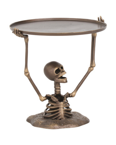 21in Outdoor Safe Cast Iron Boney Butler Skeleton With Tray | TJ Maxx