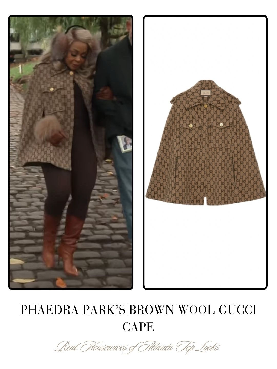 Phaedra Park’s Brown Wool Gucci Cape