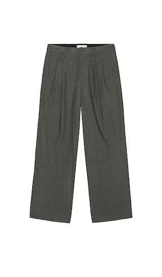 Pleated Wide Slacks in Melange Grey | Revolve Clothing (Global)