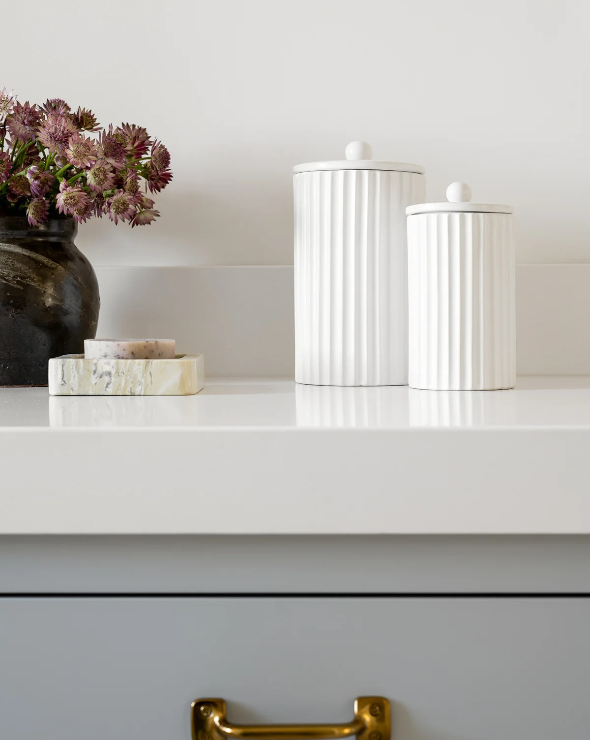 Fluted Lidded Bathroom Canister Large | McGee & Co. (US)