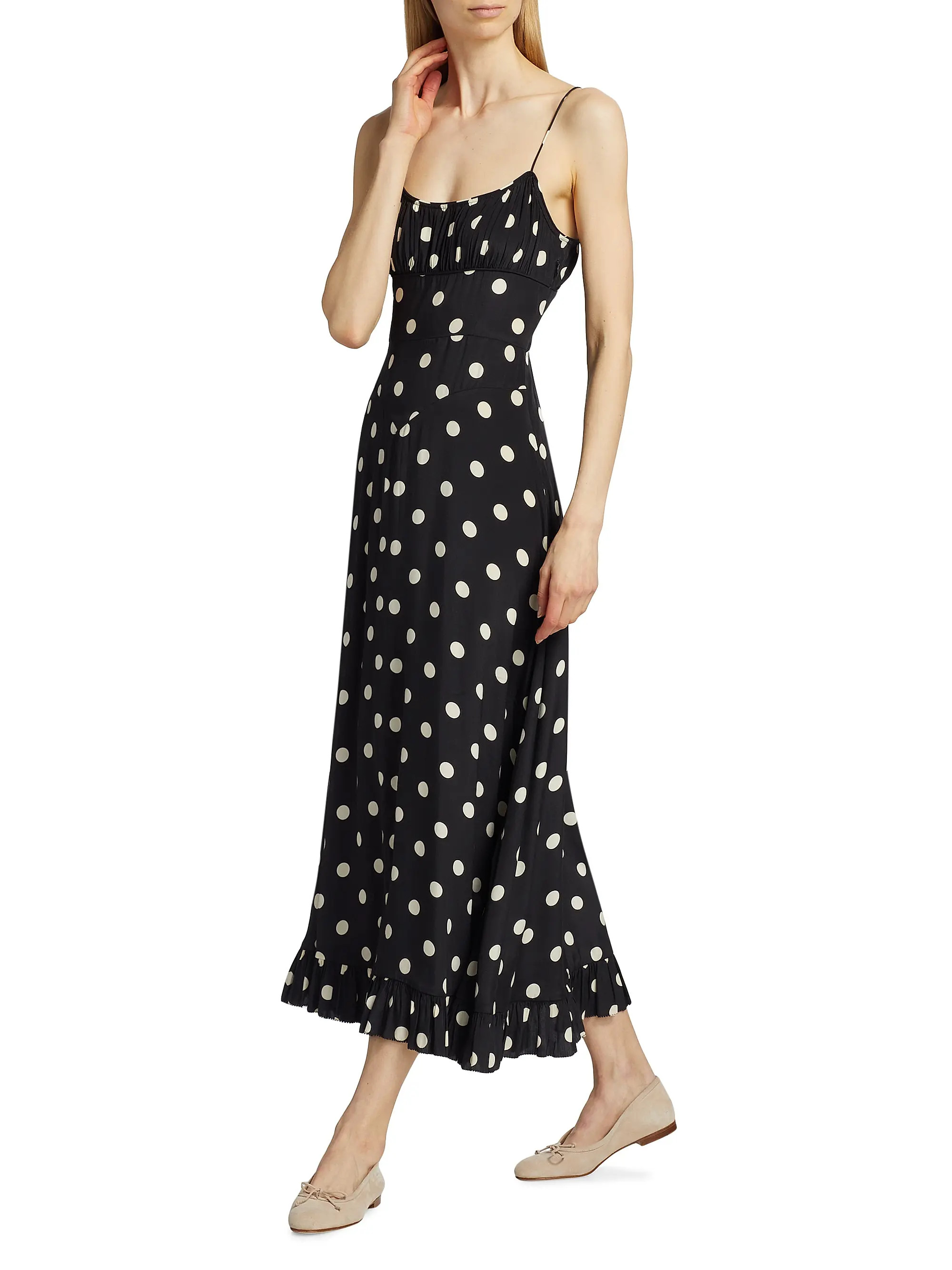 Rosaria Polka Dot Ruched Bust Maxi Dress | Saks Fifth Avenue