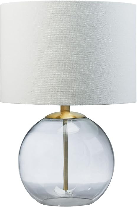 Signature Design by Ashley Samder Contemporary 20.75" Glass Table Lamp, White | Amazon (US)