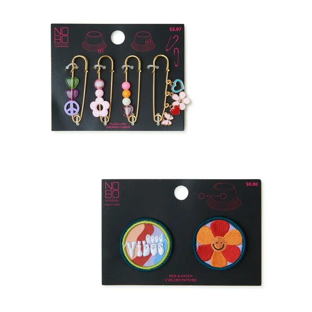 No Boundaries Adult Women's Hat 2PK Pick-a-Patch Circles & 4PK Pick-a-Pin Hats | Walmart (US)