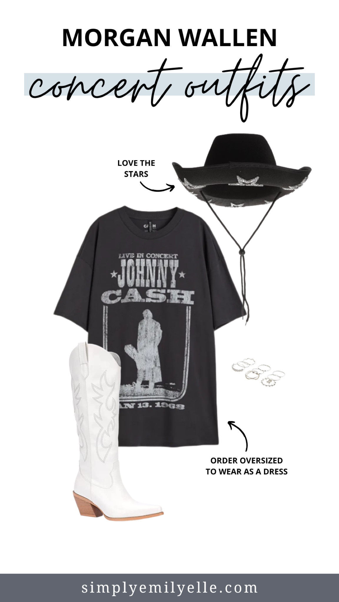 Morgan wallen concert outfit, country concert outfit, country concert outfit idea, country concert outfit inspo, oversized country tshirt, white cowgirl boots, star bow boy hat

#LTKSeasonal #LTKFind #LTKSale