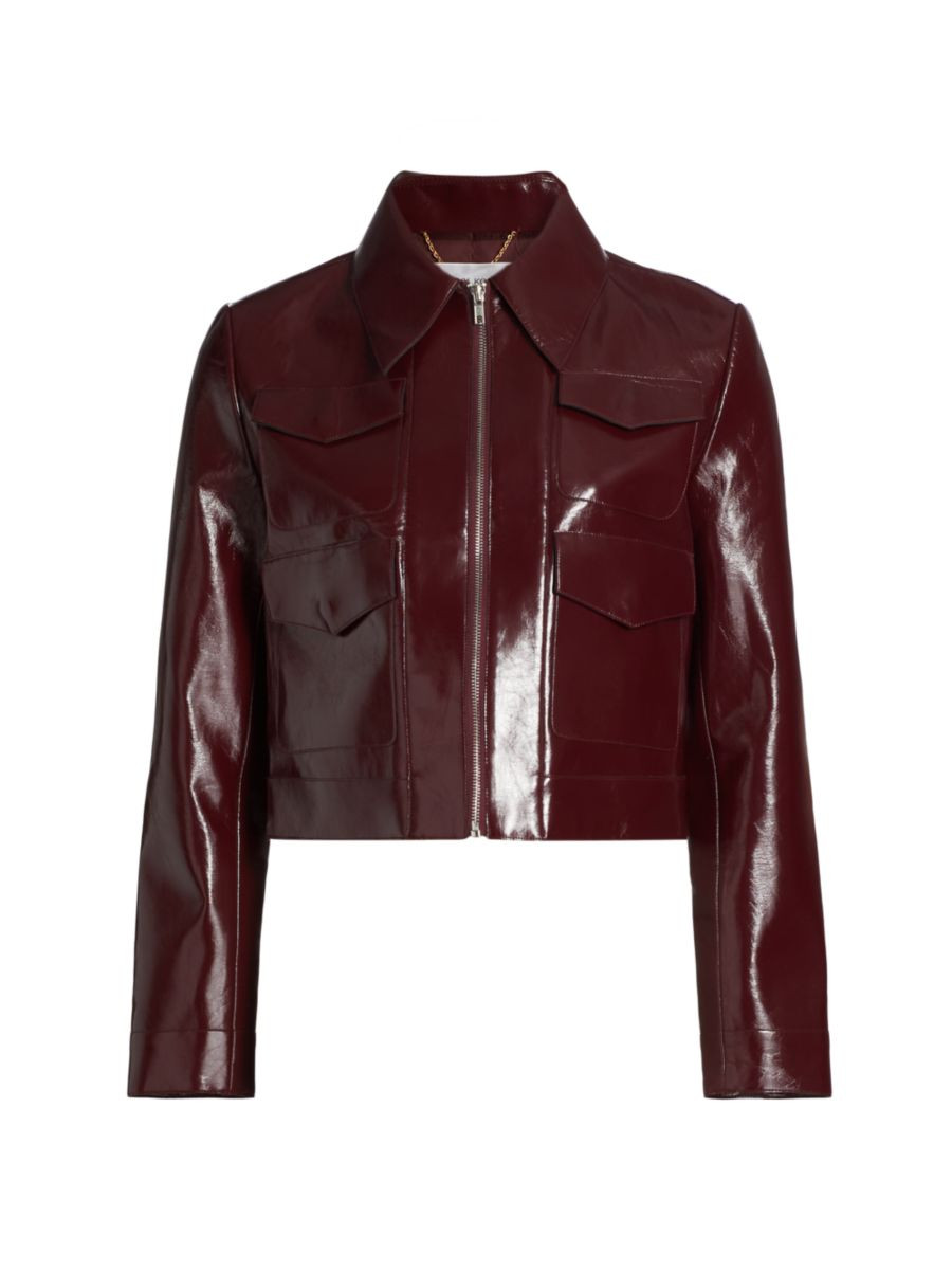 Linde Faux Patent Leather Zip-Front Jacket | Saks Fifth Avenue