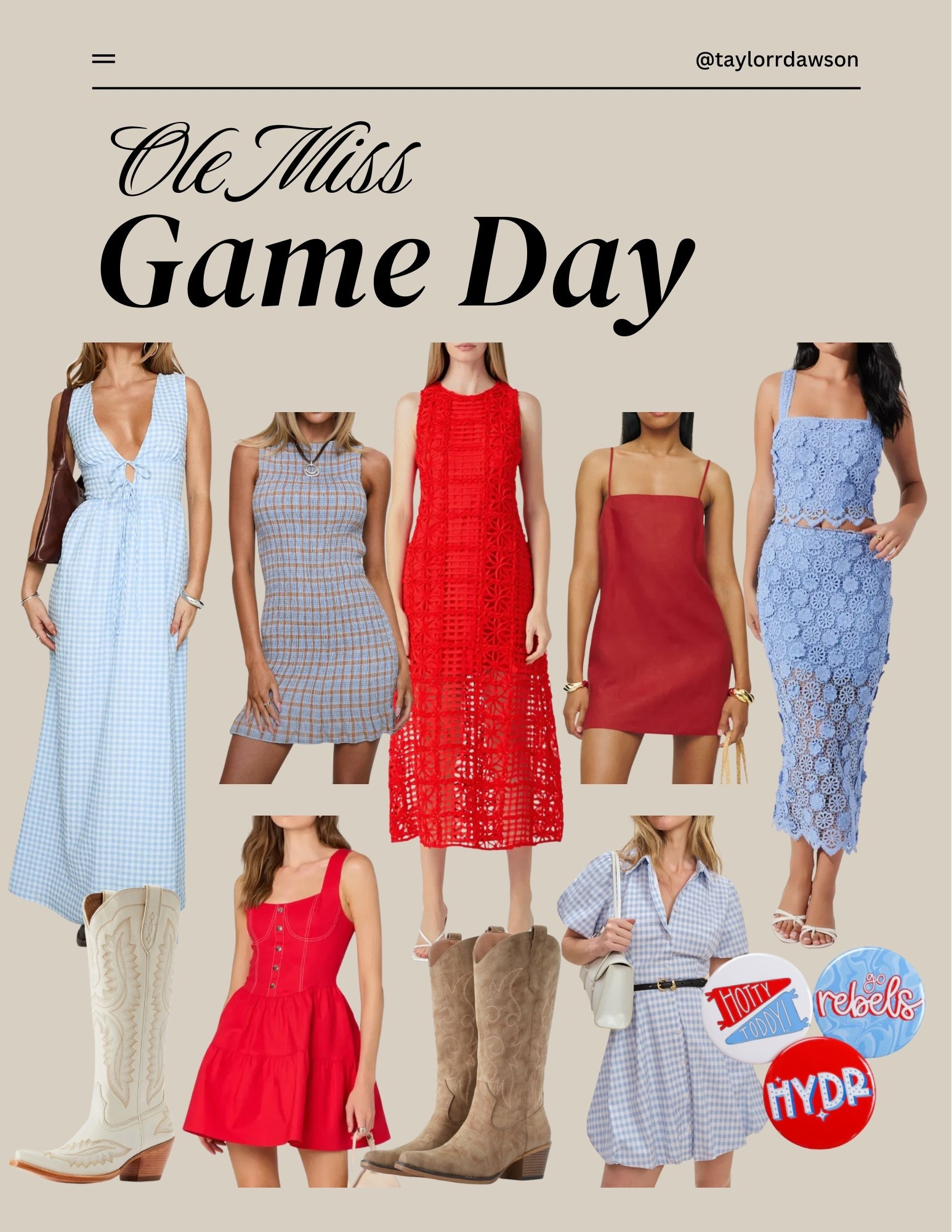 Ole Miss game day outfit ideas!

college football, fall football, southern football, cowgirl boots, hottie toddie, gingham, denim dress 

#LTKSeasonal #LTKStyleTip #LTKItBag